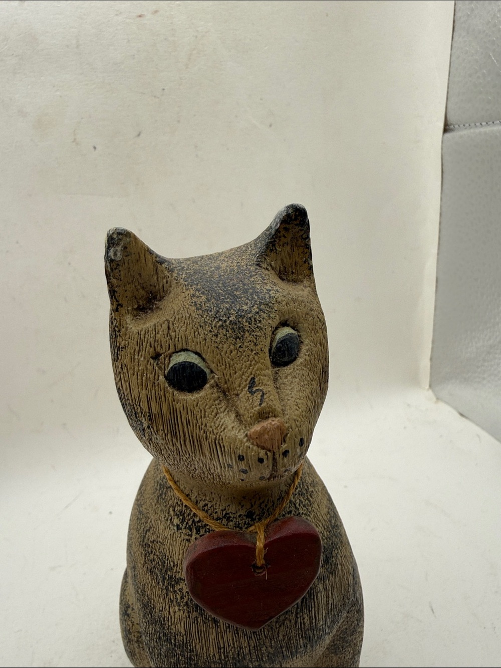 Vtg Signed Pat Croy Primitive Cat Folk Art Rustic Farmhouse Decor Collectible - Picture 7 of 14
